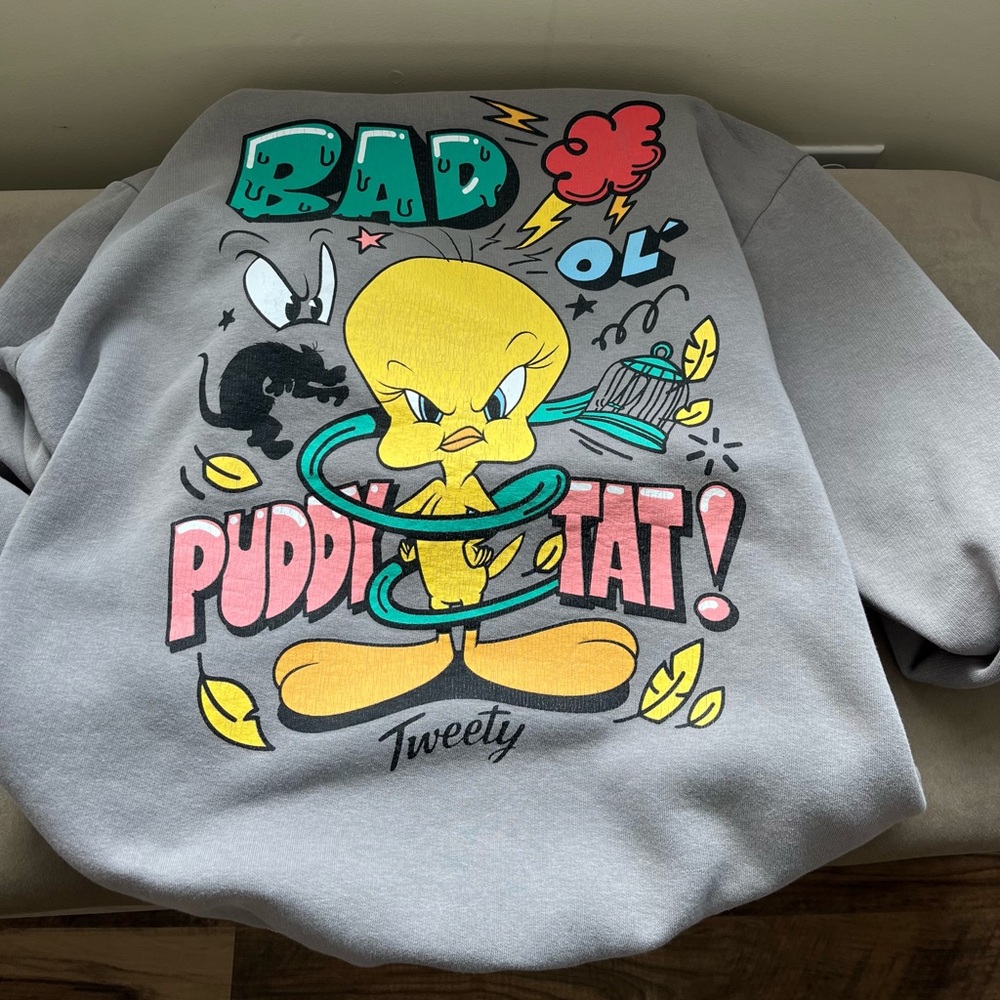Tweety Bird Gray Women's Hoodie by Looney Tunes